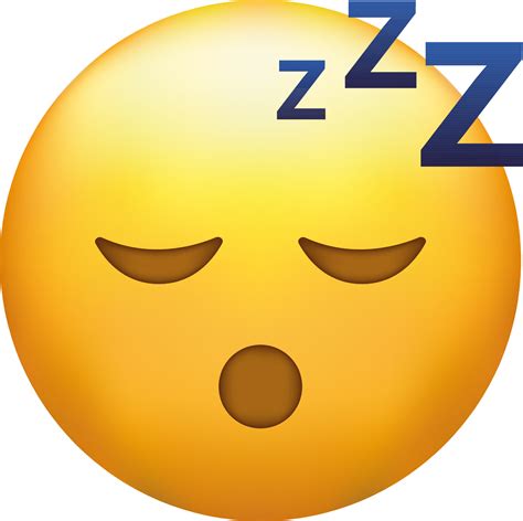 Sleeping Emoji Snoring Emoticon Zzz Yellow Face With Closed Eyes