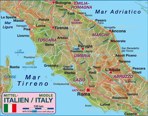Die ansicht kann ganz einfach über den schieberegler links oben auf der karte heran. Karte von Mittelitalien (Italien) - Karte auf Welt-Atlas ...