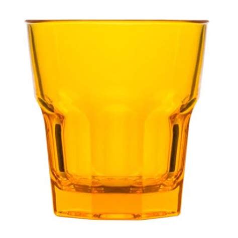 240ml Rock Tumbler Glass Polysafe Yellow [0315624] Port Stephens Packaging Hospitality Suppliers