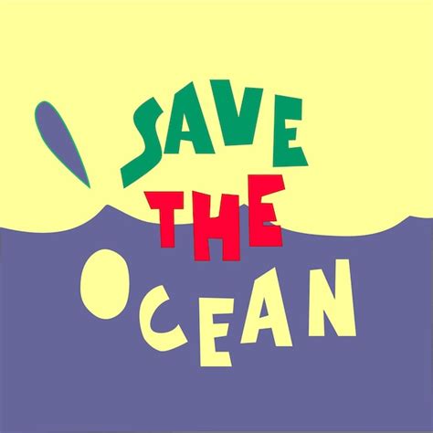 Retten Sie Den Ozean Illustration Zum Problem Der Meeresverschmutzung