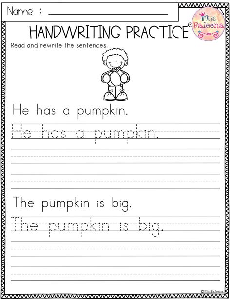 Free Printable Handwriting Worksheets For Kindergarten