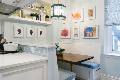 The home of your dreams is just an overstock order away! Kitchen Pass Through Opens to Built In Dining Banquette ...