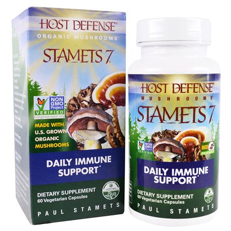 Fungi Perfecti, Host Defense, Stamets 7®, Daily Immune Support - 60 ...
