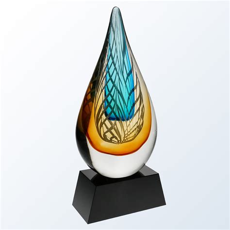 Sahara Glass Art Award Clear Or Black Base