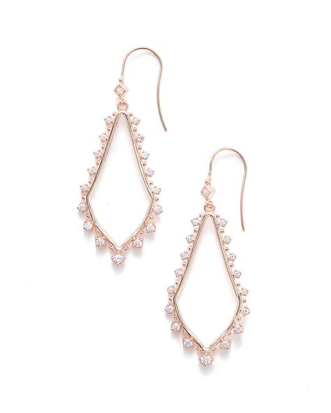 Kendra Scott Rose Gold Earrings Kendra Scott Davis Drop Earrings In Rose Gold Tone Drusy Rose