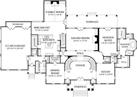 Plan 17563lv Stately Georgian Manor Mansion Floor Plan Floor Plans