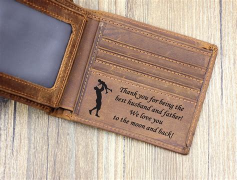 Personalized Mens Wallet Fathers Day Wallet Engraved Etsy