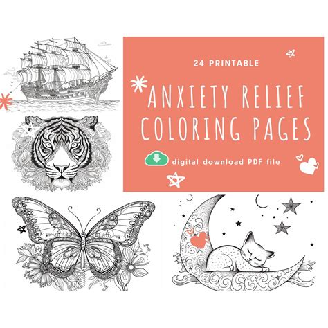 Anxiety Relief Coloring Pages For Adults 24 Printable Pages Inspire Uplift