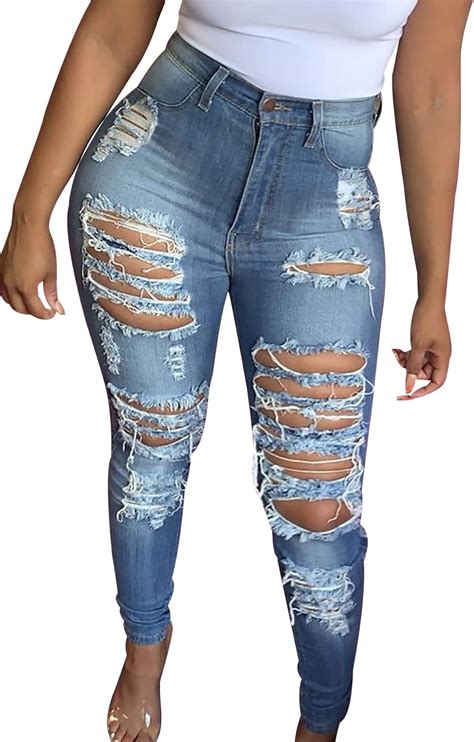 High Waisted Skinny Jeans Women Jean Jeggings For Womens Ripped Jeans High Rise Denim Jeans For