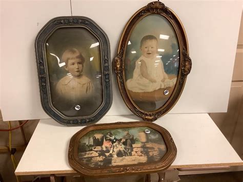 Lot 3 Antique Picture Frames And Photos