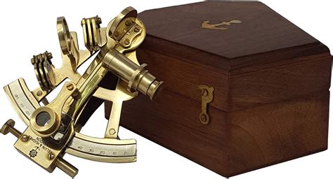 brass nautical buy marine navigation antique navigation sextant with wooden box uk