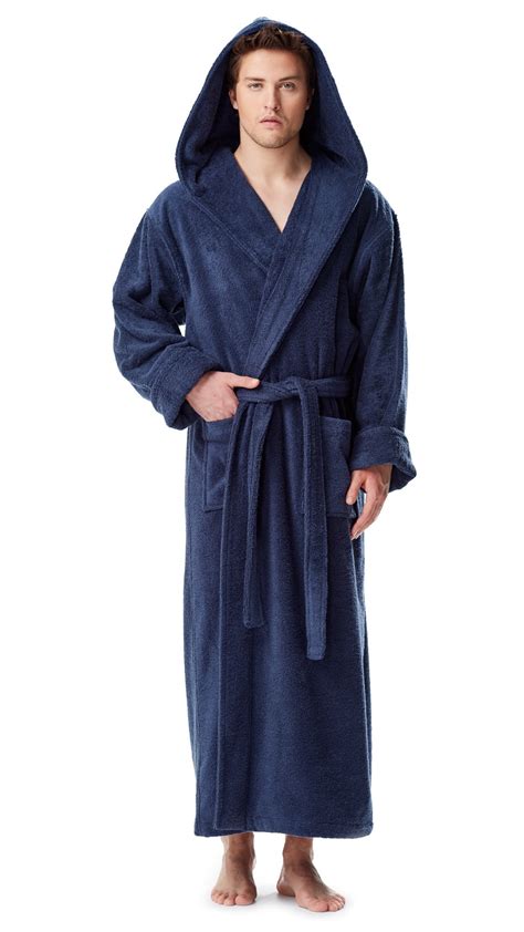 Men S Thick Full Ankle Length Hooded Turkish Cotton Bathrobe Walmart Com