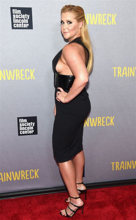 Amy Schumer Has Some Sexy Side Boob Peeking Out At The Trainwreck