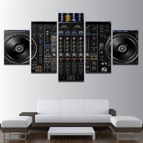 Dj Music Player Party Abstract Music 5 Panel Canvas Art Wall Decor