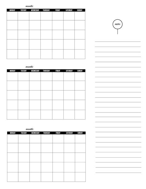3 Month Blank Printable Calendar Example Calendar Printable