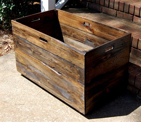 Oversized Wooden Crate From Reclaimed Wood Toy Chest Large