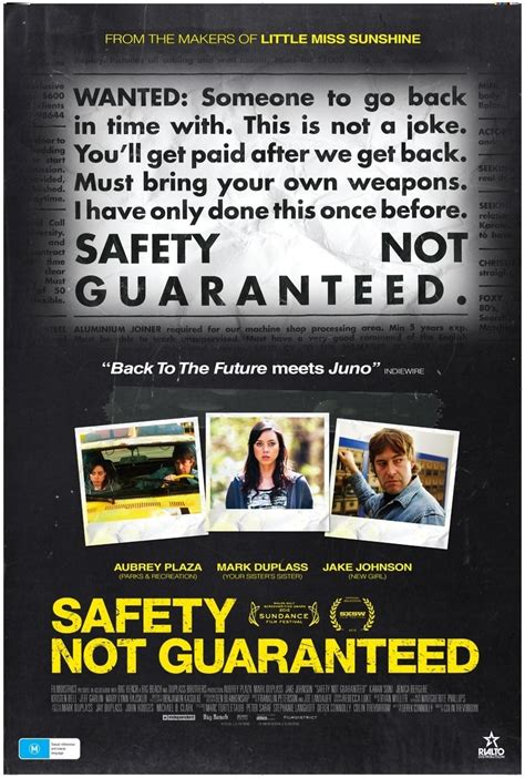 Safety Not Guaranteed 2012 Posters — The Movie Database Tmdb