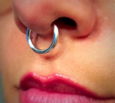 Large 12 Gauge Thick Septum Ring 12g Fake Piercing Silver Wire Nose Ring Septum Jewelry