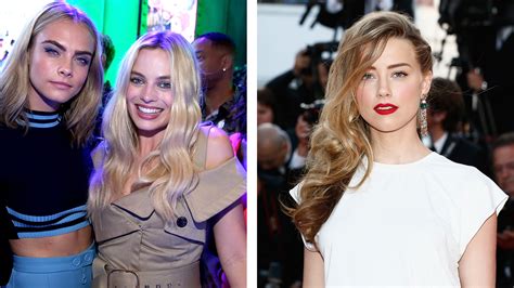 Amber Heard Parties With Margot Robbie And Cara Delev