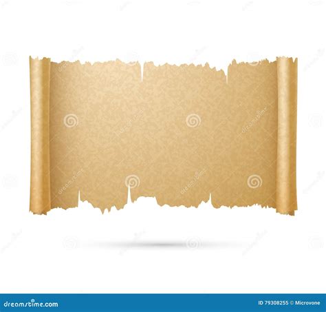 Old Ancient Papyrus Parchment Scroll Vector Illustration Stock Vector