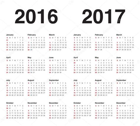 Kalender 2016 2017 — Stockvector © Dolphfynlow 86321080