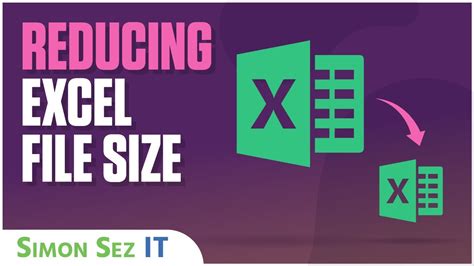 How To Reduce The File Size In Excel Youtube
