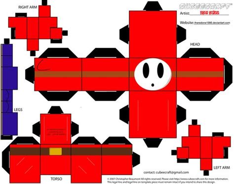 Shy Guy Geeky Paper Craft Printable Pinterest Shy