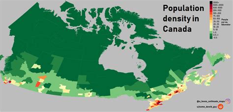 Population Density In Canada Maps On The Web