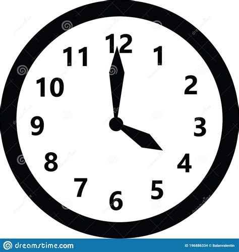 Reloj Redondo Mostrando Las Cuatro En Punto Ilustración Del Vector