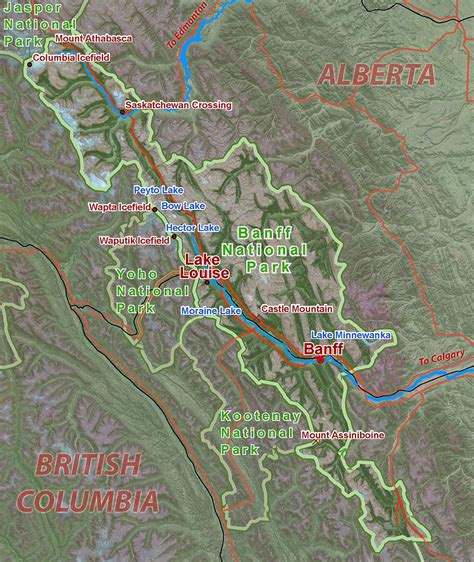 Campgrounds Banff National Park Map