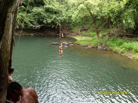 This Is Kipu Falls Where You Can Rope Swing Off Into This Deep Water