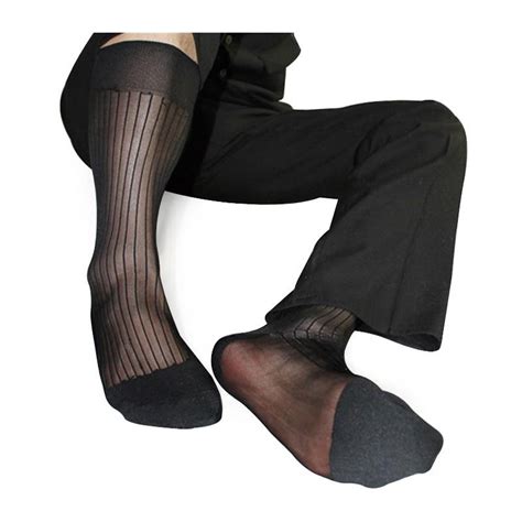 men s formal knee high silk tnt sheer socks eliot grey