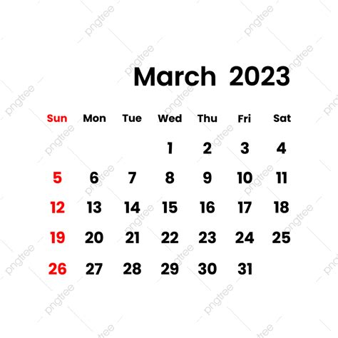 2023년 3월 달력 행진 달력 2023 Png 일러스트 및 벡터 에 대한 무료 다운로드 Pngtree