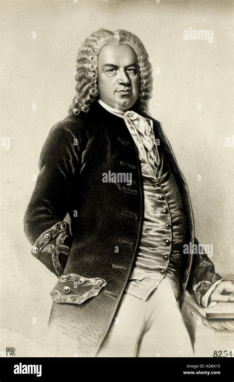 Johann Sebastian Bach Drawing On Postcard Stock Photo Alamy