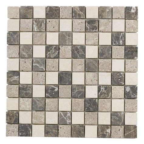 Jeffrey Court Emperador Mix 12 In X 12 In X 8 Mm Marble Mosaic Floor