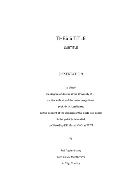 Word Template For Phd Thesis Greenthesis
