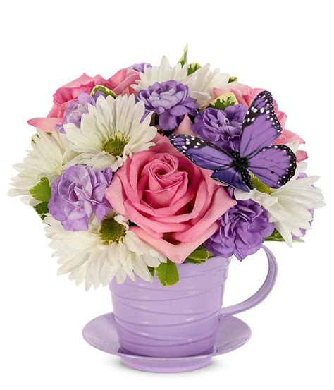 Fresh As Lavender Tea Cup Bouquet At From You Flowers