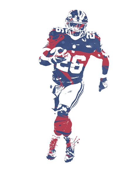 Saquon Barkley New York Giants Pixel Art 3 Mixed Media By Joe Hamilton