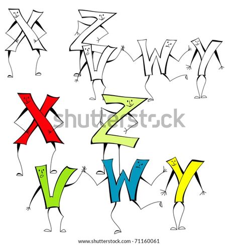 set cartoon style letters x z เวกเตอร์สต็อก ปลอดค่าลิขสิทธิ์ 71160061 shutterstock