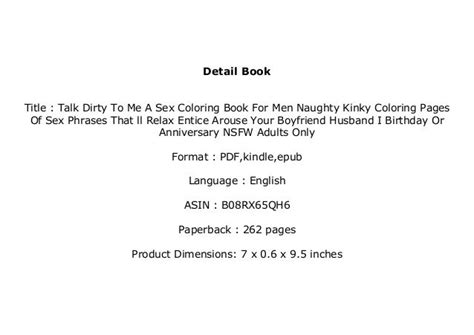 Dl Talk Dirty To Me A Sex Coloring Book For Men Naughty Kinky Coloring