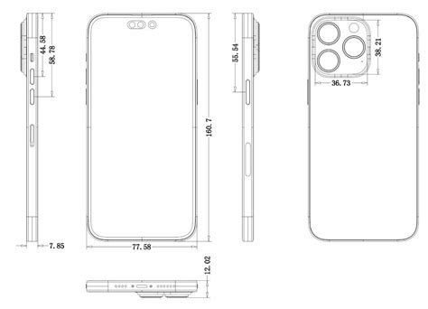 Iphone 14 Pro And Iphone 14 Pro Max Schematics Reveals Overall Thicker