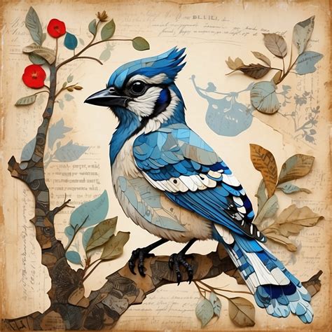 Vintage Blue Jay Bird Art Print Free Stock Photo - Public Domain Pictures