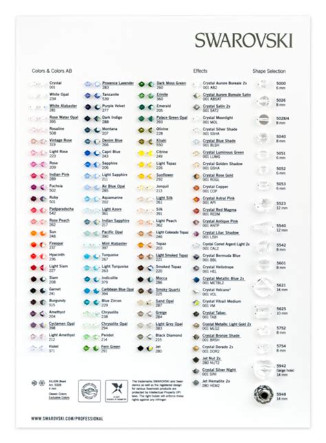 Huge 50 Off Sale On Swarovski Crystals Swarovski Color Chart