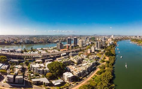 Brisbane Australia August 24 2019 Brisbane City With Cbd And Story
