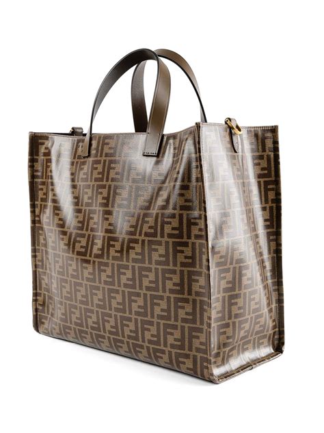 Totes Bags Fendi Ff Patterned Glazed Fabric Tote 8bh357a5n655v