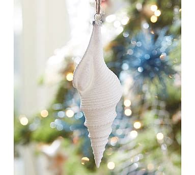 See more ideas about conch, shells, conch shell. Glitter Conch Shell Christmas Ornament | Pottery Barn