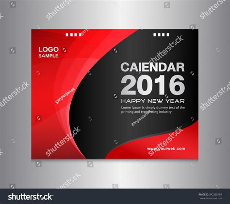 Red Cover Calendar Template Cover Vector Stock Vector 342235184