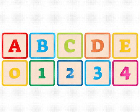 Baby Blocks Alphabet And Numbers Svg Toddler Letters Clipart Etsy Uk