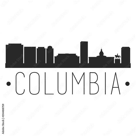 Columbia South Carolina City Skyline Silhouette City Design Vector
