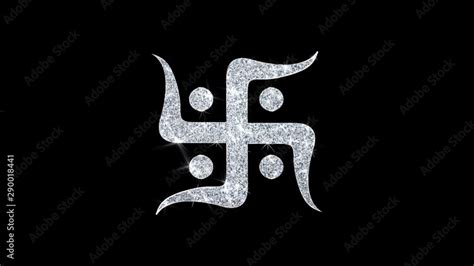 Hindu Holy Indian Religion Swastik Swastika Icon Sparkling Shining